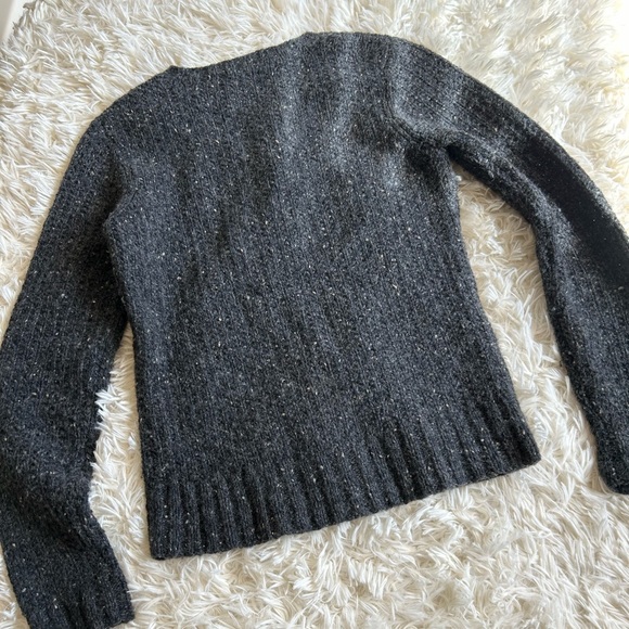 Theory Lambswool chunky cable knit gray crewneck sweater size small - Picture 7 of 7